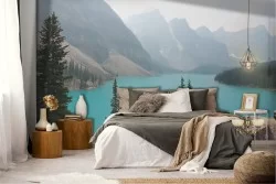 Carta da Parati lago tra le montagne paesaggio natura