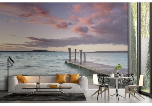 Wallpaper landscape sea with pier