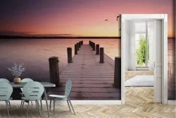 Carta da Parati Alba Tramonto Spiaggia e Mare