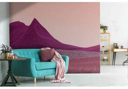 Carta da Parati paesaggio montagne rosa