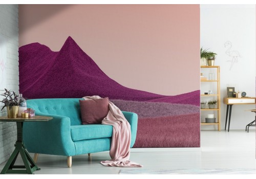 Pink mountains landscape wallpaper