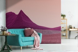 Carta da Parati paesaggio montagne rosa