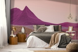 Carta da Parati paesaggio montagne rosa