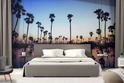 Tropical oasis landscape wallpaper nature