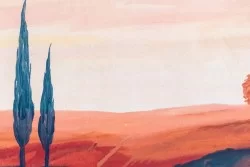 Carta da Parati Paesaggi e Natura Design e Stili Dipinti e Acquerelli Natura Prati e colline