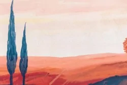 Wallpaper Landscapes and Nature Design and Styles Paintings and Watercolors Nature Meadows and Hills