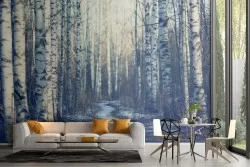 Wallpaper tree-lined avenue forest nature landscape