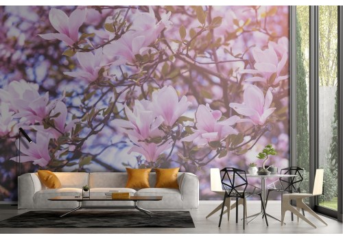 Flowering tree landscape wallpaper