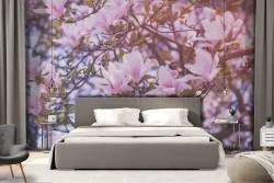 Flowering tree landscape wallpaper