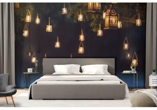 Carta da Parati albero con lanterne fotografia paesaggio 2