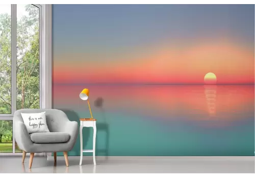 Carta da Parati paesaggio alba sul mare 2