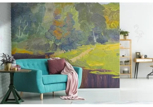 Wallpaper landscape of a lake in the painted forest