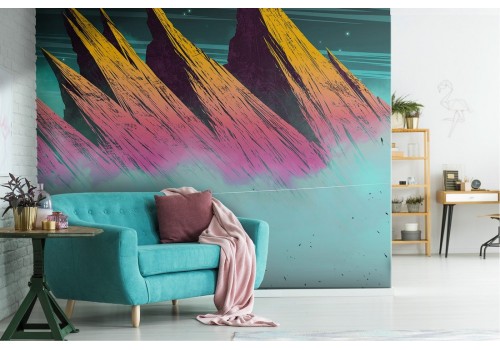 Abstract modern mountain landscape wallpaper