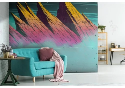 Carta da Parati paesaggio montagna astratta moderna