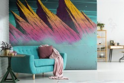 Abstract modern mountain landscape wallpaper