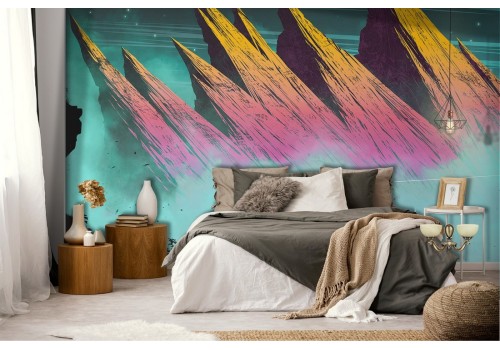 Abstract modern mountain landscape wallpaper 2