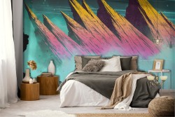 Abstract modern mountain landscape wallpaper