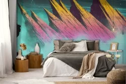 Abstract modern mountain landscape wallpaper