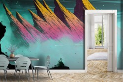 Modern Urban Industrial Mountain Wallpaper