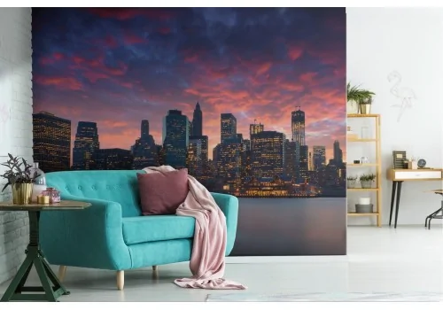 New York City landscape sunset wallpaper