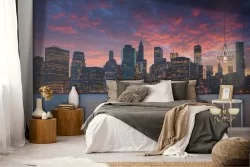 New York City landscape sunset wallpaper