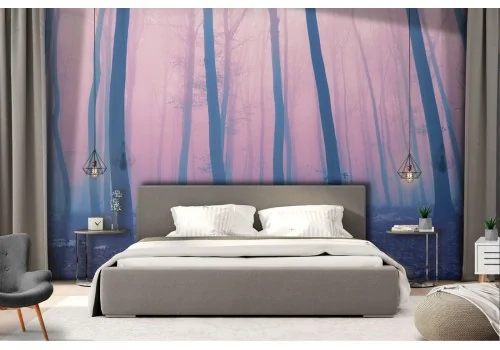 Wallpaper tree in the fog dark landscape 2