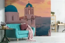 Carta da Parati paesaggio Grecia mare tramonto