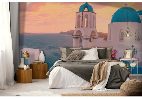 Carta da Parati paesaggio Grecia mare tramonto 2