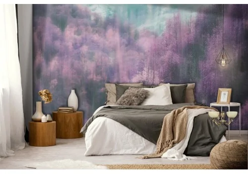 Forest wallpaper painted pink landscape 2