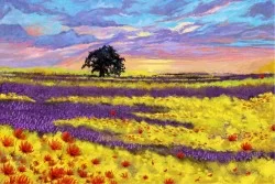 Carta da Parati Design e Stili Flora e Fauna Paesaggi e Natura Dipinti e Acquerelli Fiori Natura Prati e colline