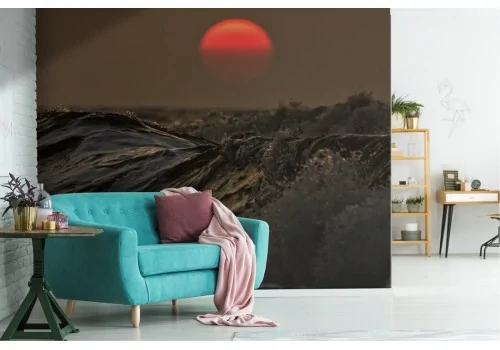 Wallpaper landscape sea waves sunrise sunset