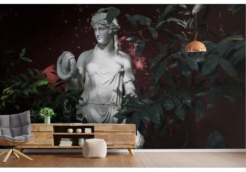 Carta da Parati statua marmo con natura