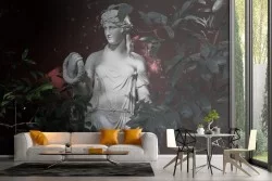 Marble statue wallpaper with nature