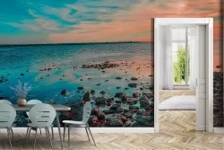 Carta da Parati Alba Tramonto Spiaggia e Mare