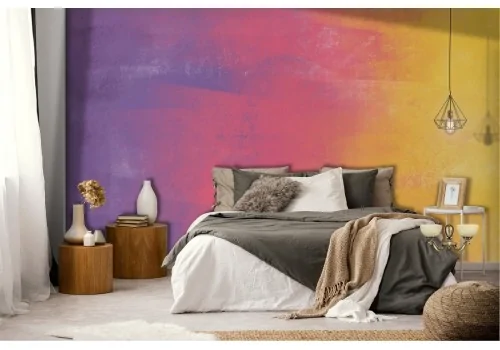 Rainbow painted cement surface wallpaper 2