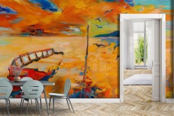 Wallpaper Paintings and Watercolors Beach and Sea