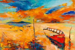 Wallpaper Design and Styles Landscapes and Nature Paintings and Watercolors Beach and Sea