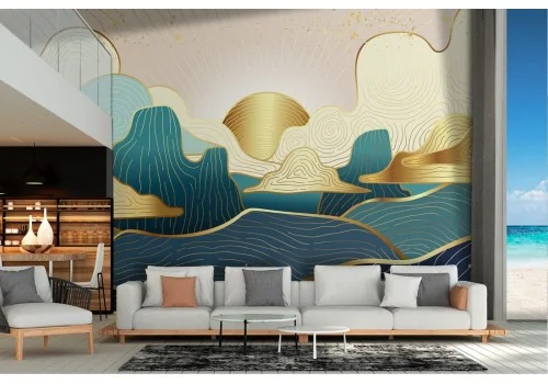 Carta da Parati paesaggio astratto marmo