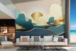 Abstract landscape marble wallpaper