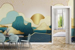 Abstract landscape marble wallpaper