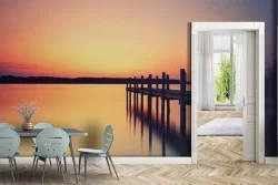 Wallpaper Dawn Sunset Beach and Sea