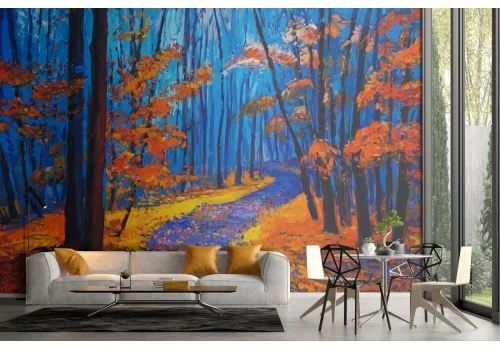 Wallpaper landscape forest trees in autumn