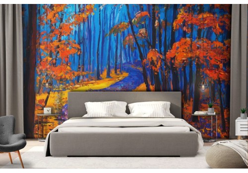 Wallpaper landscape forest trees in autumn 2