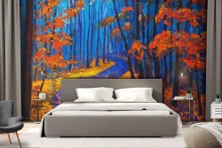 Wallpaper landscape forest trees in autumn