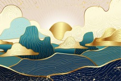 Wallpaper Design and Styles Landscapes and Nature Abstract Luxury Oriental Zen