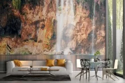 Carta da Parati cascata in montagna paesaggio natura