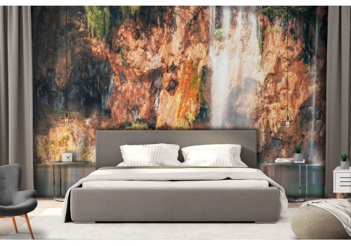 Wallpaper waterfall in mountain landscape nature 2