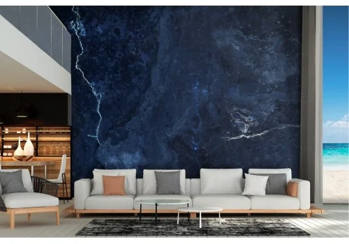 Realistic blue marble surface wallpaper