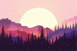 Wallpaper Landscapes and Nature Design and Styles Forests and Trees Paintings and Watercolors