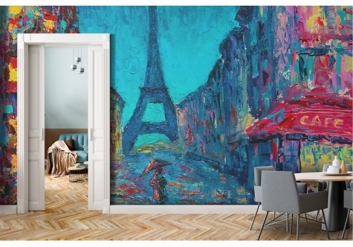 Painted Wallpaper City Paris